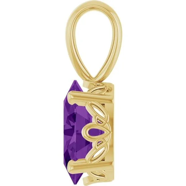 Oval 4-Prong Solitaire Pendant Image 3 D'Errico Jewelry Scarsdale, NY