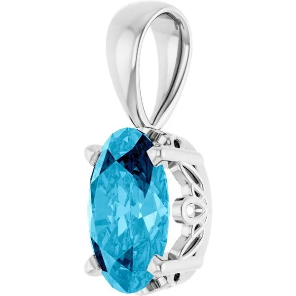 Oval 4-Prong Solitaire Pendant Image 2 Hart's Jewelers Grants Pass, OR
