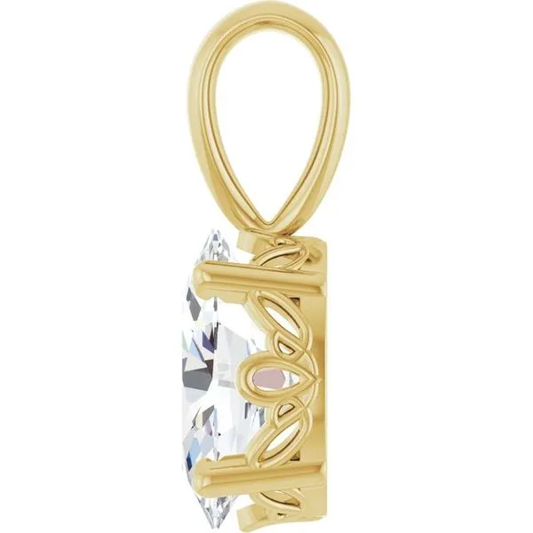 Oval 4-Prong Solitaire Pendant Image 3 Genna Jewelers Viera, FL