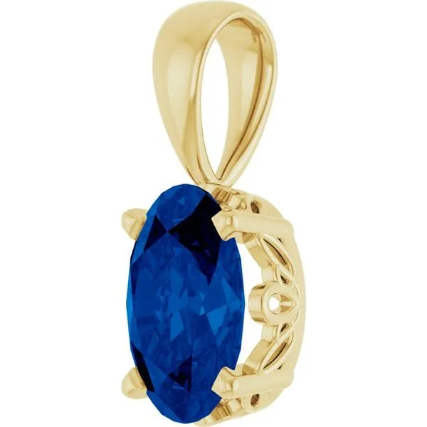 Oval 4-Prong Solitaire Pendant Image 5 Hart's Jewelers Grants Pass, OR