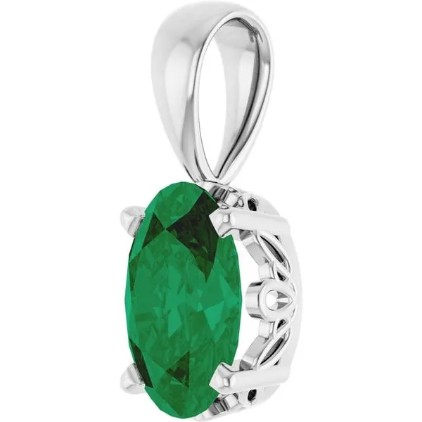 Oval 4-Prong Solitaire Pendant Image 2 Milan's Jewelry Inc Sarasota, FL