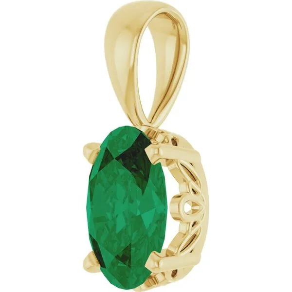 Oval 4-Prong Solitaire Pendant Image 2 Hopman Jewelers Elkhart, IN