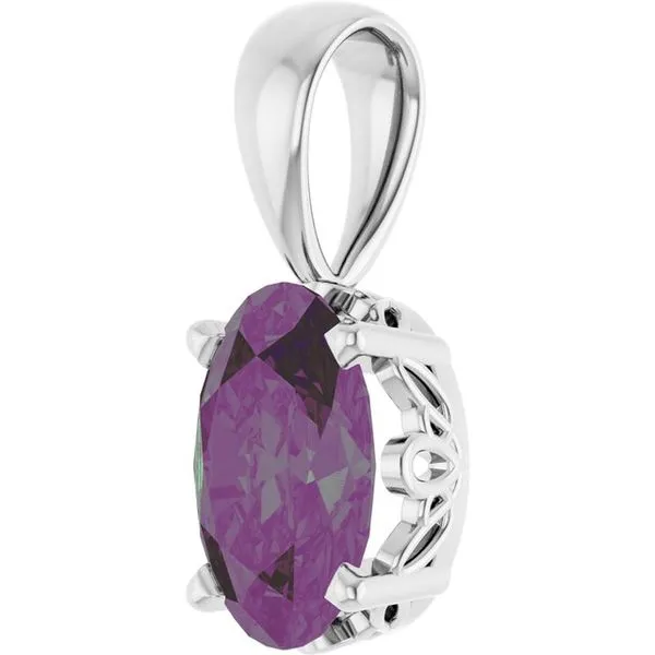 Oval 4-Prong Solitaire Pendant Image 2 Cherry Street Jewelers Tulsa, OK