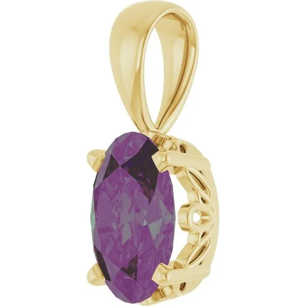 Oval 4-Prong Solitaire Pendant Image 2 Hart's Jewelers Grants Pass, OR