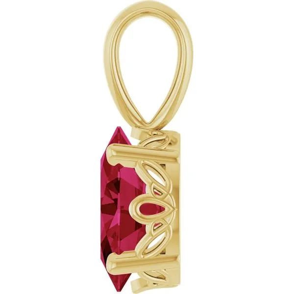 Oval 4-Prong Solitaire Pendant Image 4 Henry B. Ball Jewelers Canton, OH