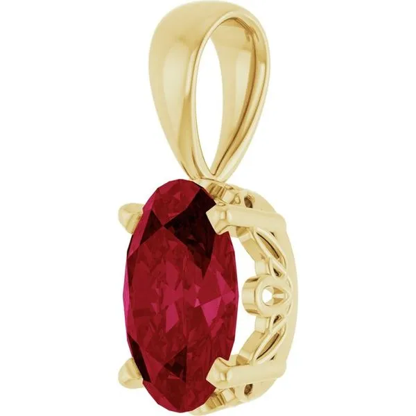 Oval 4-Prong Solitaire Pendant Image 5 Cherry Street Jewelers Tulsa, OK