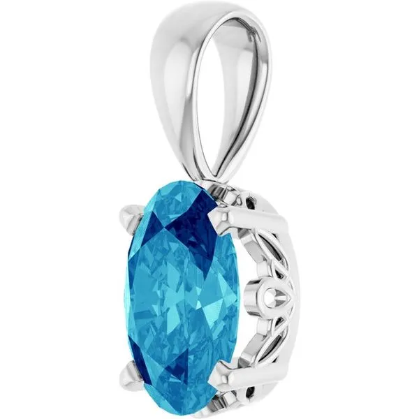 Oval 4-Prong Solitaire Pendant Image 2 Hart's Jewelers Grants Pass, OR