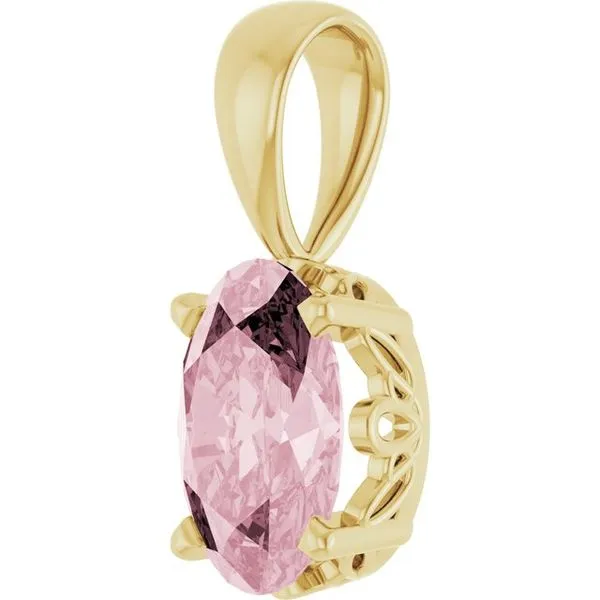 Oval 4-Prong Solitaire Pendant Image 2 Hart's Jewelers Grants Pass, OR