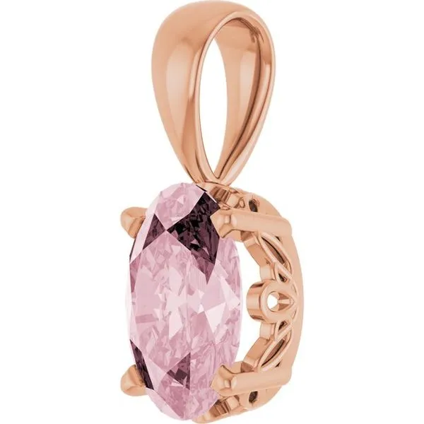 Oval 4-Prong Solitaire Pendant Image 2 Henry B. Ball Jewelers Canton, OH