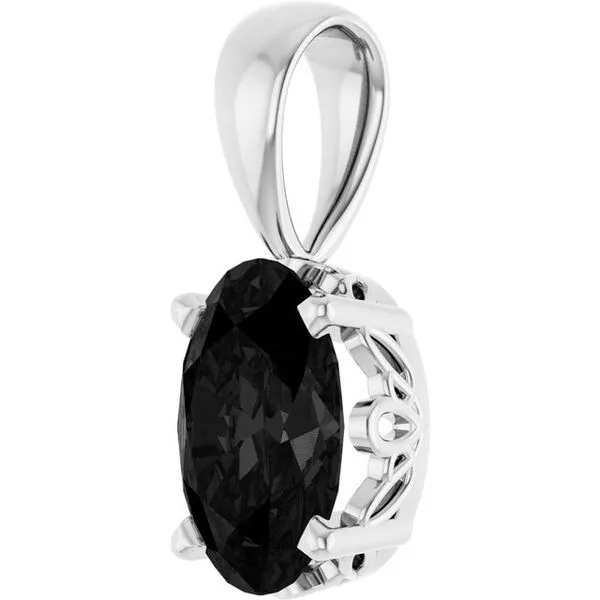 Oval 4-Prong Solitaire Pendant Image 2 Hart's Jewelers Grants Pass, OR