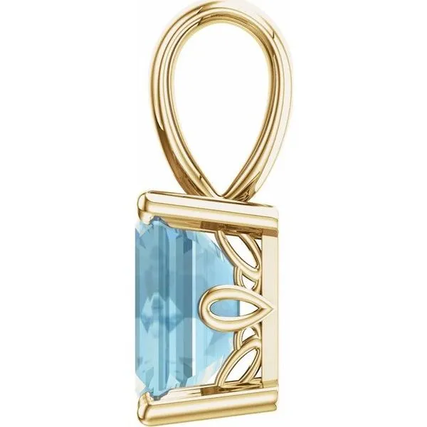 Emerald Scroll Setting® Pendant Image 2 Hart's Jewelers Grants Pass, OR