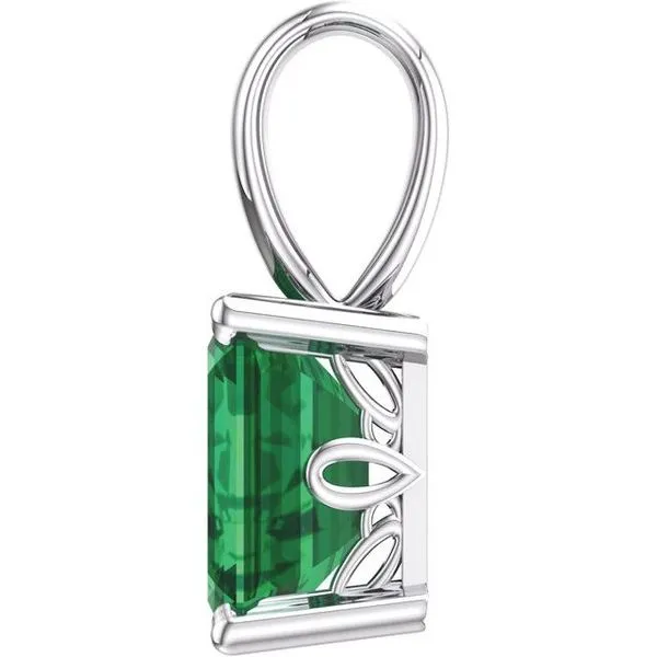 Emerald Scroll Setting® Pendant Image 3 Henry B. Ball Jewelers Canton, OH