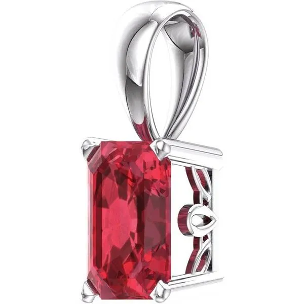 Emerald Scroll Setting® Pendant Image 2 Cherry Street Jewelers Tulsa, OK