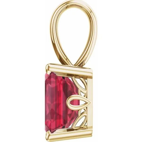 Emerald Scroll Setting® Pendant Image 2 Henry B. Ball Jewelers Canton, OH