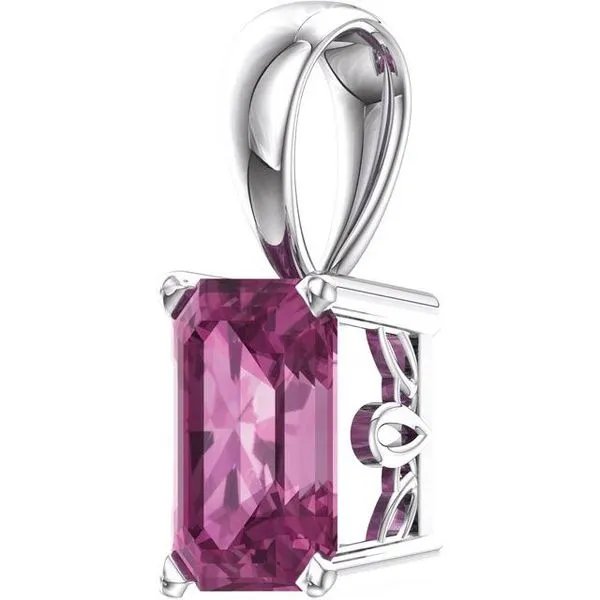 Emerald Scroll Setting® Pendant Image 2 Gysbers Jewelry Waupun, WI