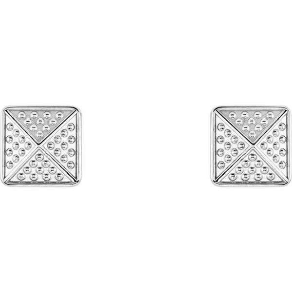 Granulated Pyramid Stud Earrings Image 2 John E. Koller Jewelry Designs owasso, OK