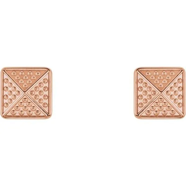 Granulated Pyramid Stud Earrings Image 2 Scirto's Jewelry Lockport, NY