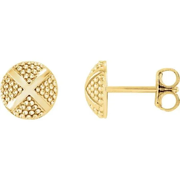 Granulated X Stud Earrings Hart's Jewelers Grants Pass, OR