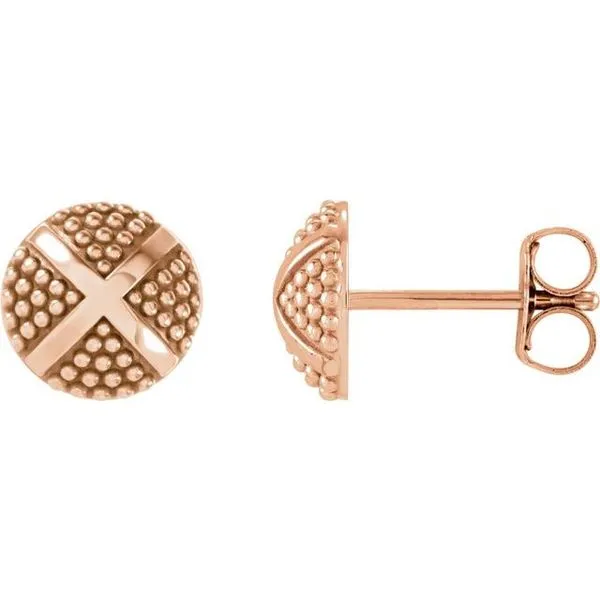 Granulated X Stud Earrings Hart's Jewelers Grants Pass, OR