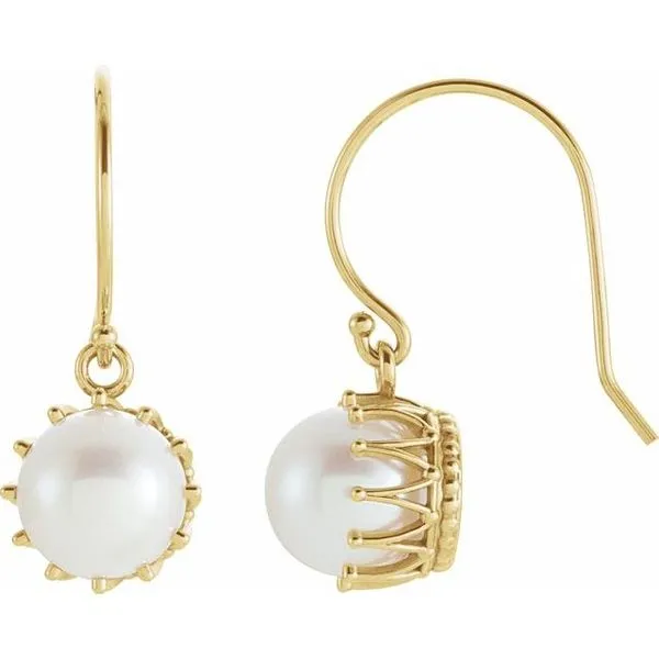 Pearl Crown Earrings Scirto's Jewelry Lockport, NY