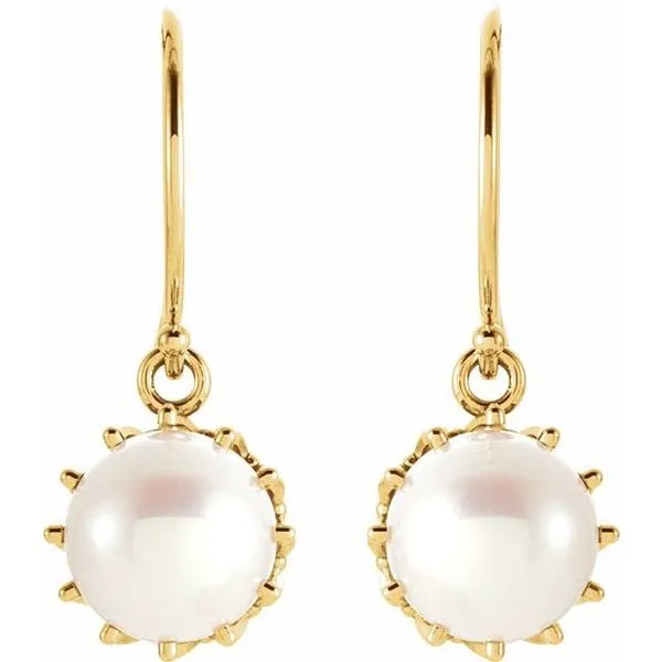 Pearl Crown Earrings Image 2 Linwood Custom Jewelers Linwood, NJ