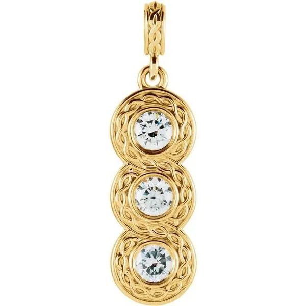 Three-Stone Bezel-Set Pendant Hart's Jewelers Grants Pass, OR