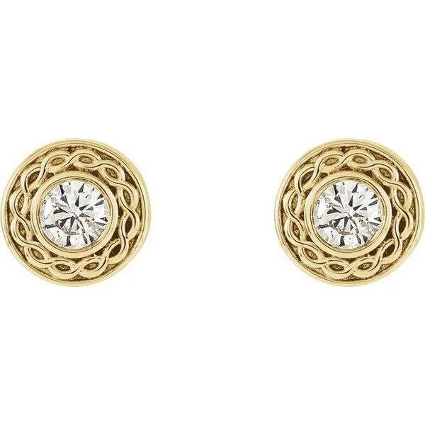 Bezel-Set Earrings Image 2 Hart's Jewelers Grants Pass, OR