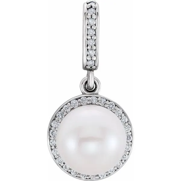 Halo-Style Pearl Pendant Scirto's Jewelry Lockport, NY