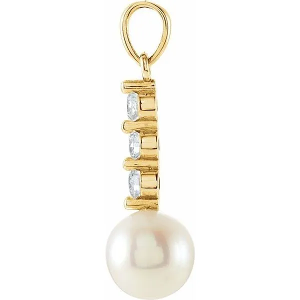Accented Pearl Pendant Image 2 Arnold's Jewelry and Gifts Logansport, IN