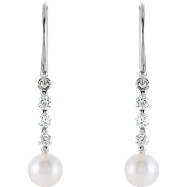 Accented Pearl Bar Earrings Image 2 Holly's Jewelry Mountain Home, AR