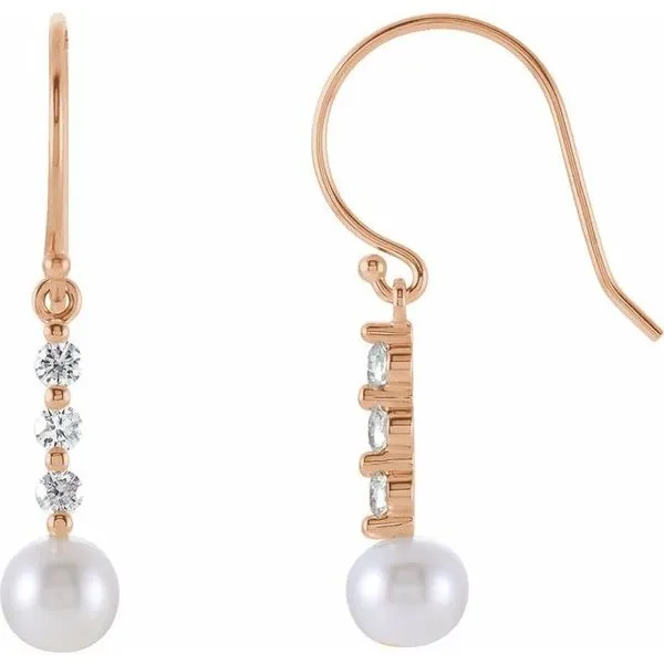 Accented Pearl Bar Earrings J. Meredith Jewelers Delafield, WI
