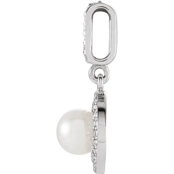 Halo-Style Pearl Pendant Image 2 Hart's Jewelers Grants Pass, OR