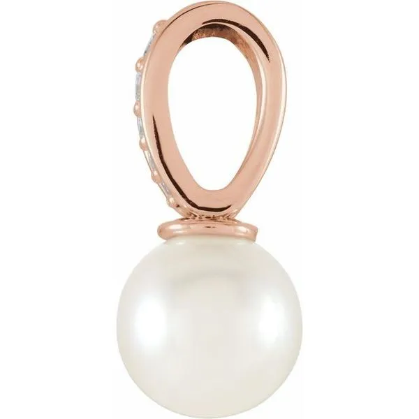 Accented Pearl Pendant Image 2 Scirto's Jewelry Lockport, NY