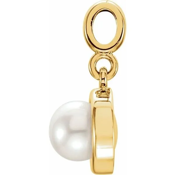 Solitaire Pearl Pendant Image 2 Henry B. Ball Jewelers Canton, OH
