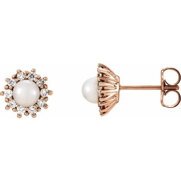 Halo-Style Pearl Earrings Linwood Custom Jewelers Linwood, NJ