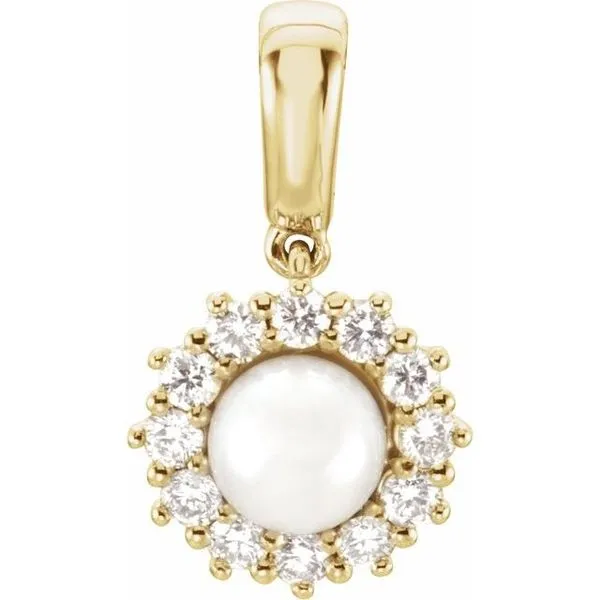 Halo-Style Pearl Pendant Scirto's Jewelry Lockport, NY