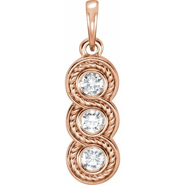 Three-Stone Rope Pendant Long Jewelers Chesapeake, VA