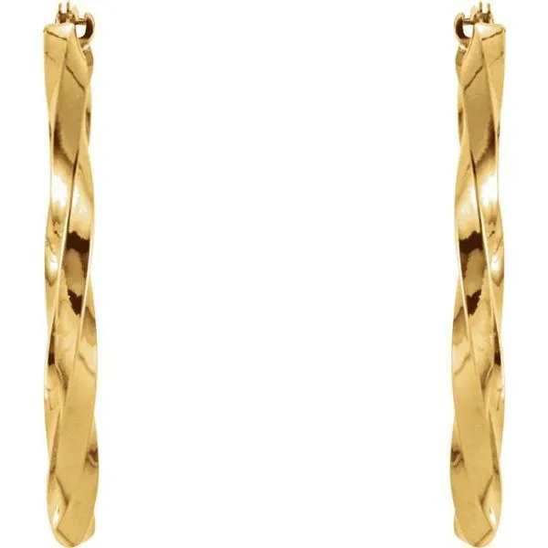 Twisted Tube Hoop Earrings Image 2 James & Williams Jewelers Berwyn, IL