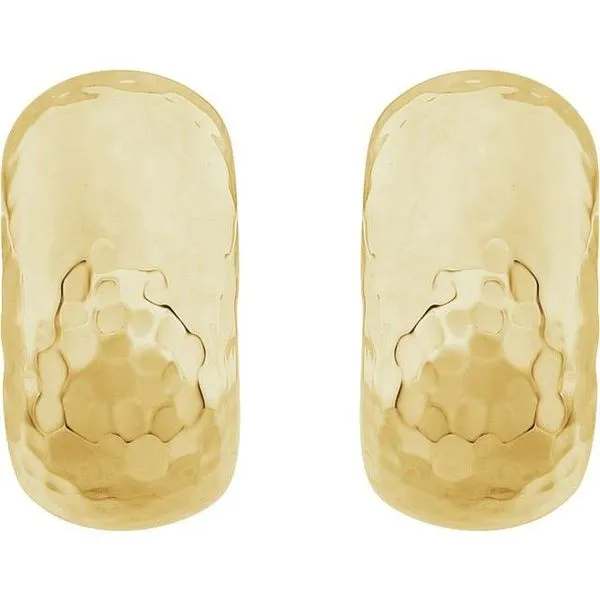 Hammered J-Hoop Earrings Image 2 Scirto's Jewelry Lockport, NY