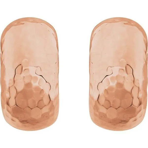 Hammered J-Hoop Earrings Image 2 Scirto's Jewelry Lockport, NY