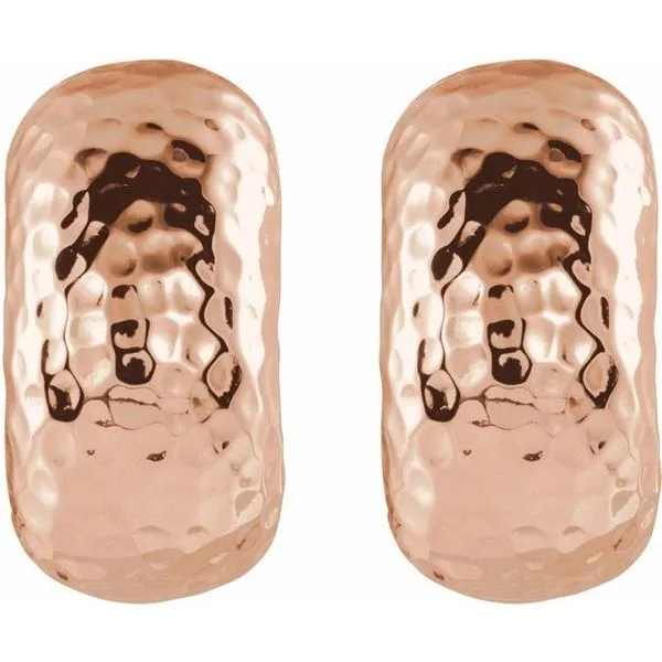 Hammered J-Hoop Earrings Image 4 Scirto's Jewelry Lockport, NY