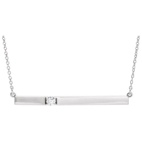 Engravable Accented Bar Necklace Image 2 Holly's Jewelry Mountain Home, AR
