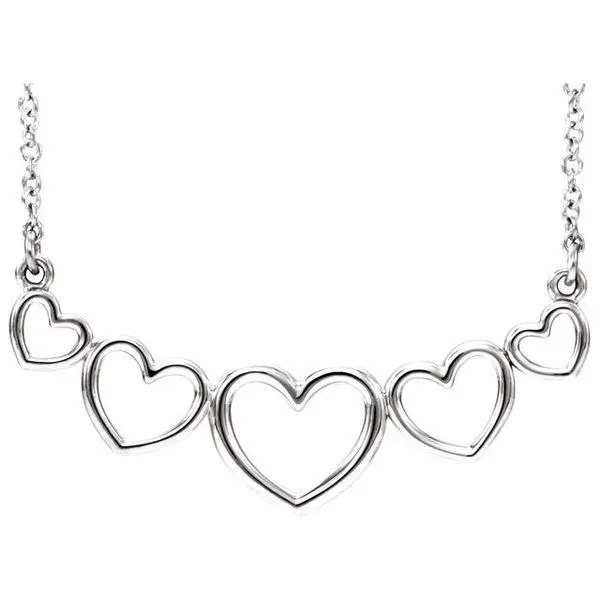 Graduated Heart Necklace Long Jewelers Chesapeake, VA
