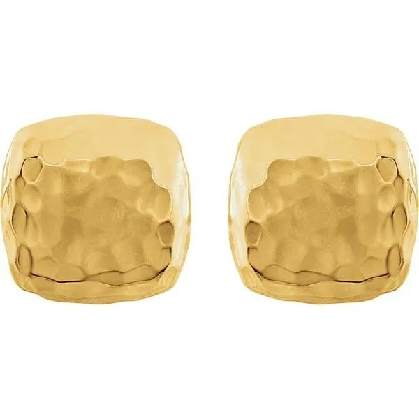 Hammered Square Earrings Image 2 Scirto's Jewelry Lockport, NY