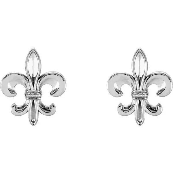 Fleur-de-lis Earrings Image 2 Scirto's Jewelry Lockport, NY
