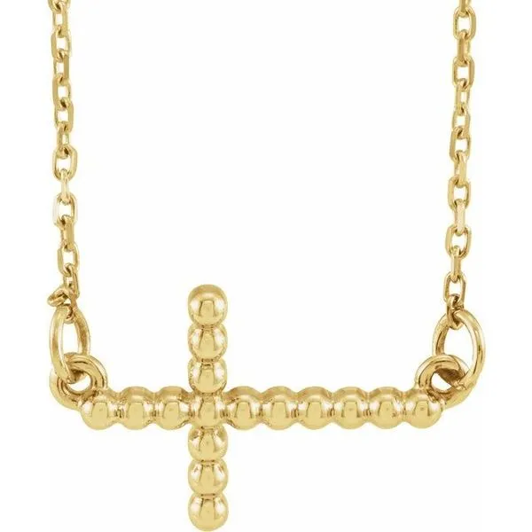 Beaded Sideways Cross Necklace Comstock Jewelers Edmonds, WA