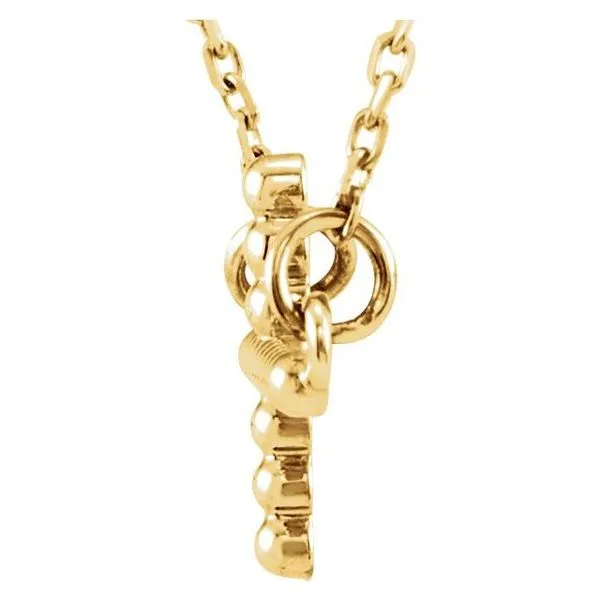 Beaded Sideways Cross Necklace Image 2 Becky Beck's Jewelry DeKalb, IL