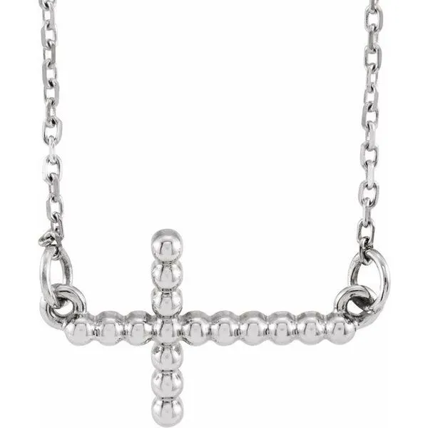 Beaded Sideways Cross Necklace Becky Beck's Jewelry DeKalb, IL