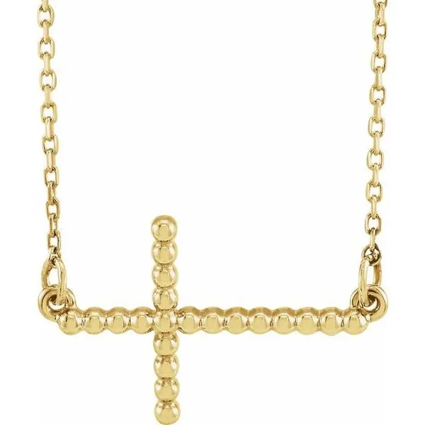 Beaded Sideways Cross Necklace Scirto's Jewelry Lockport, NY