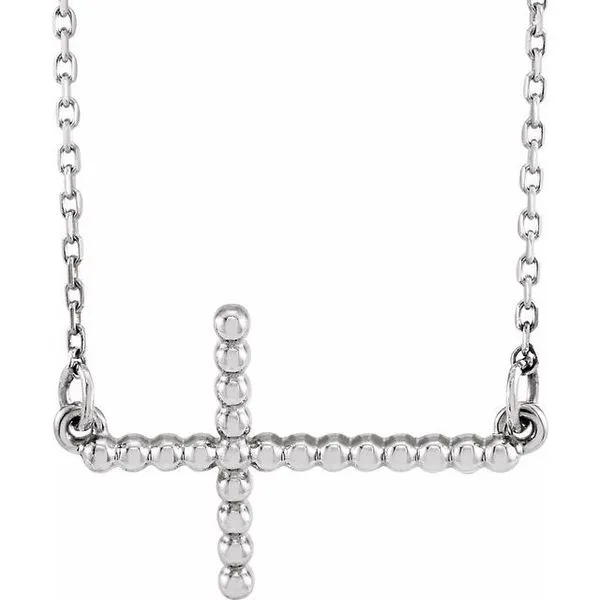 Beaded Sideways Cross Necklace Long Jewelers Chesapeake, VA
